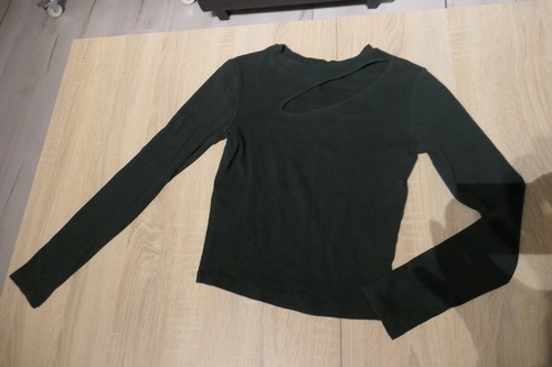 Dunkelgrünes cut out - dunkelgrünes, cut-out-shirt