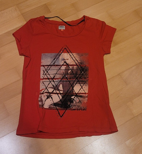 Only damen basic - t-shirt, rot